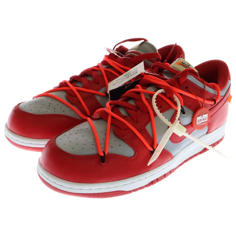 NIKE(ナイキ) ×OFF-WHITE DUNK LOW LTHR オフホワイト ダンク ローカットスニーカー レッド/グレー US10/28.0cm CT0856-600