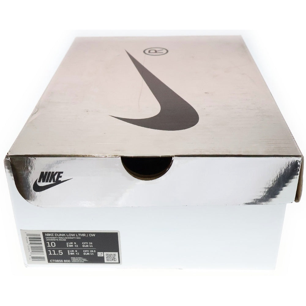 NIKE(ナイキ) ×OFF-WHITE DUNK LOW LTHR オフホワイト ダンク ローカットスニーカー レッド/グレー US10/28.0cm CT0856-600