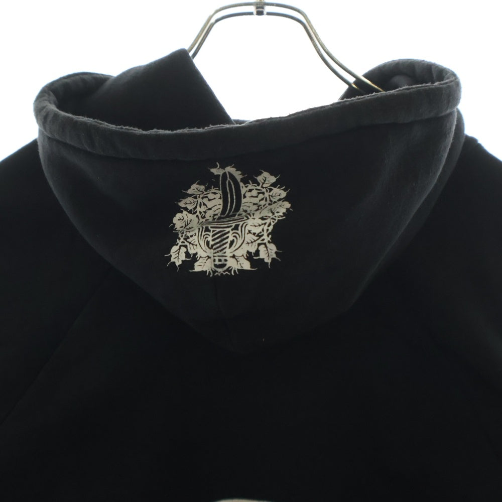 CHROME HEARTS(クロムハーツ) OLD FLORAL Hoodie オールドモデル 裏地サマール フローラルロゴプリントフーディ パーカー ブラック