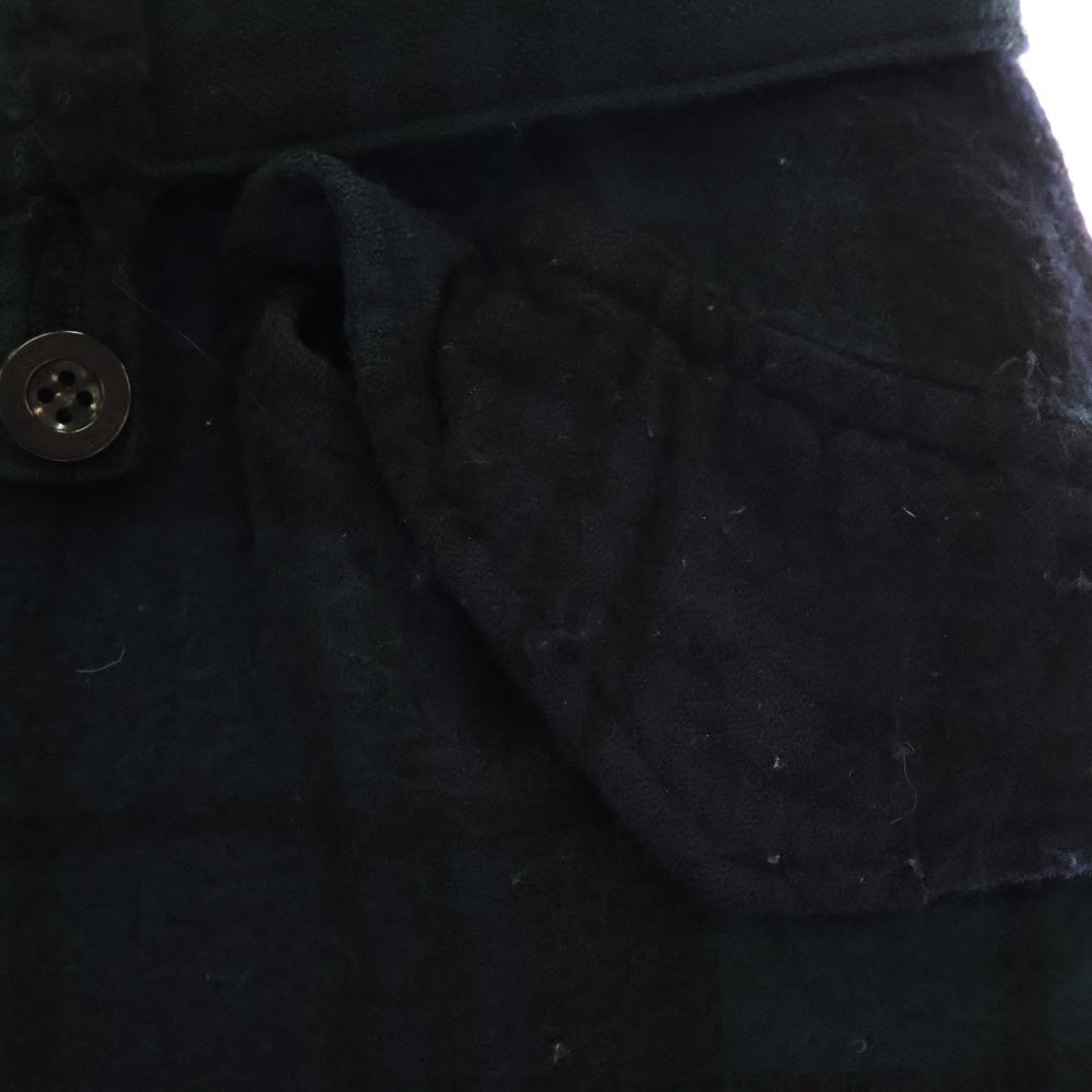 Sacai(サカイ) 20AW ベルト付き チェック ウール ワイドカーゴパンツ ブラック/グリーン 20-02348M
