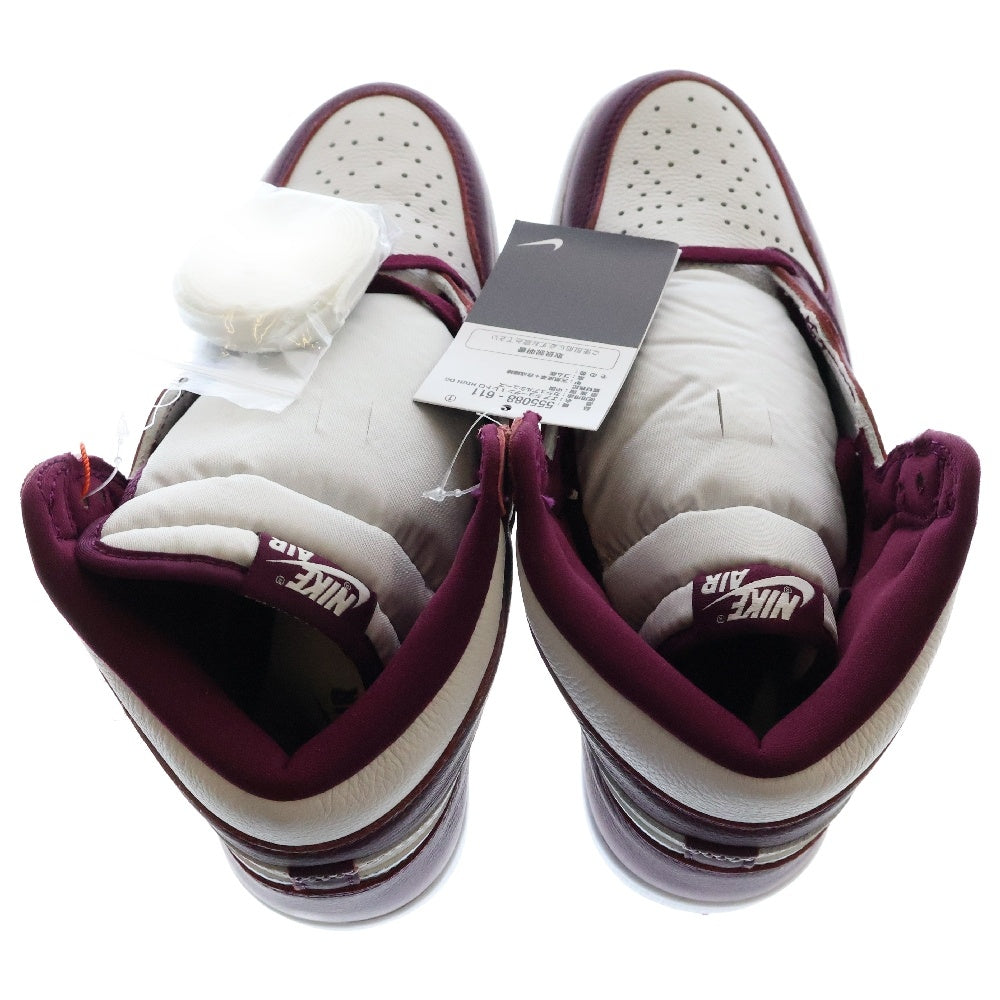 NIKE(ナイキ) AIR JORDAN 1 HIGH OG BORDEAUX エアジョーダン1 ハイカットスニーカー ホワイト/ボルドー US11/29cm 555088-611