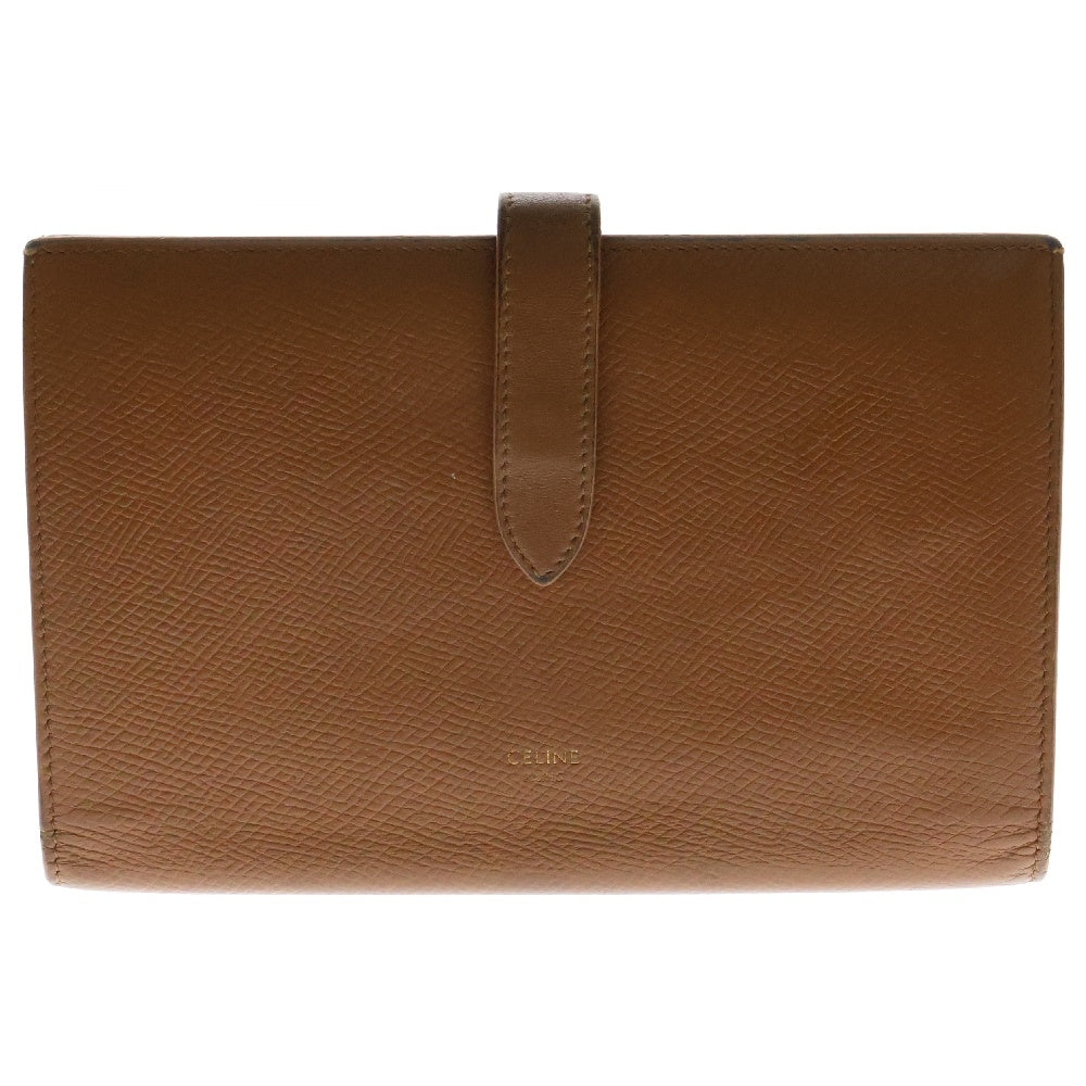CELINE(セリーヌ) ラージ フラップ ストラップ ロングウォレット 長財布 ブラウン