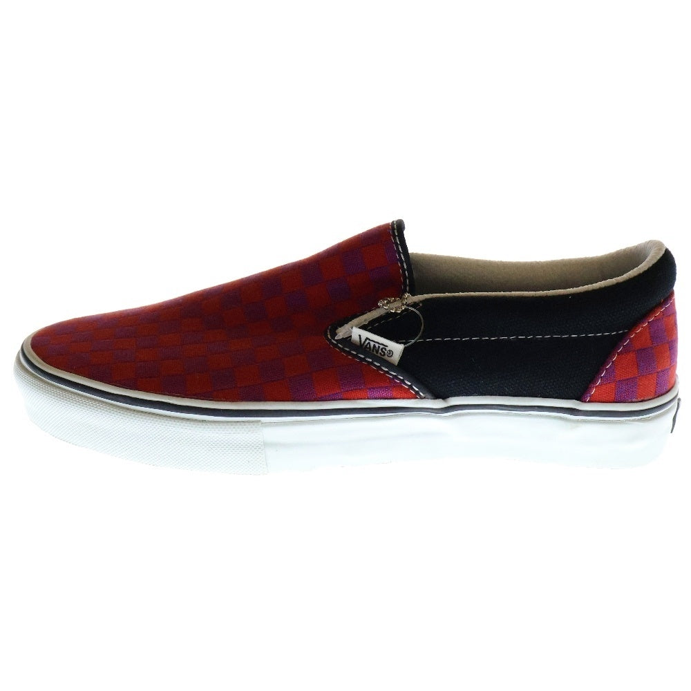 VANS(ヴァンズ) Vault CLASSIC.SLIP-ON LX Crimson/Violet/B/W Checkerboard ボルト クラシック スリッポン チェッカーボード ローカットスニーカー US9.5/27.5cm 4826276095