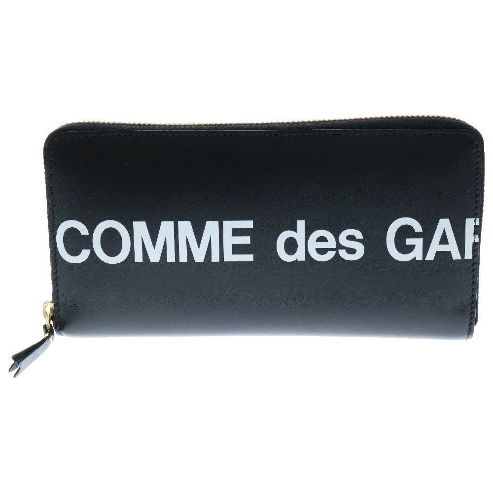 COMME des GARCONS(コムデギャルソン) 19AW Huge Logo Wallet ヒュージロゴプリント ラウンドジップ レザー ロングウォレット 長財布 ブラック SA0110HL