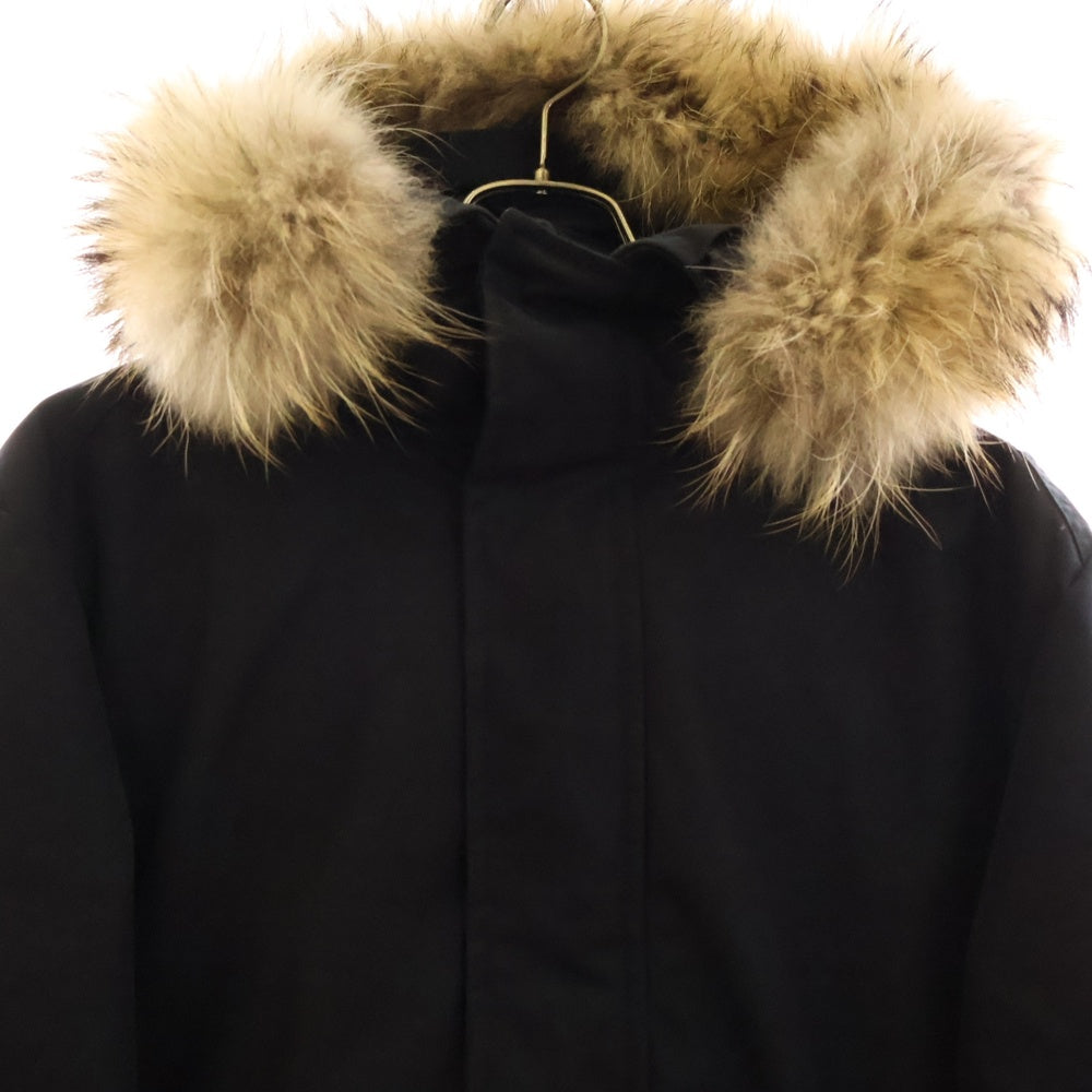 PYRENEX(ピレネックス) BORDEAUX FUR ファー付き フーディー アヌシー ダウンジャケット ブラック W22PJ1