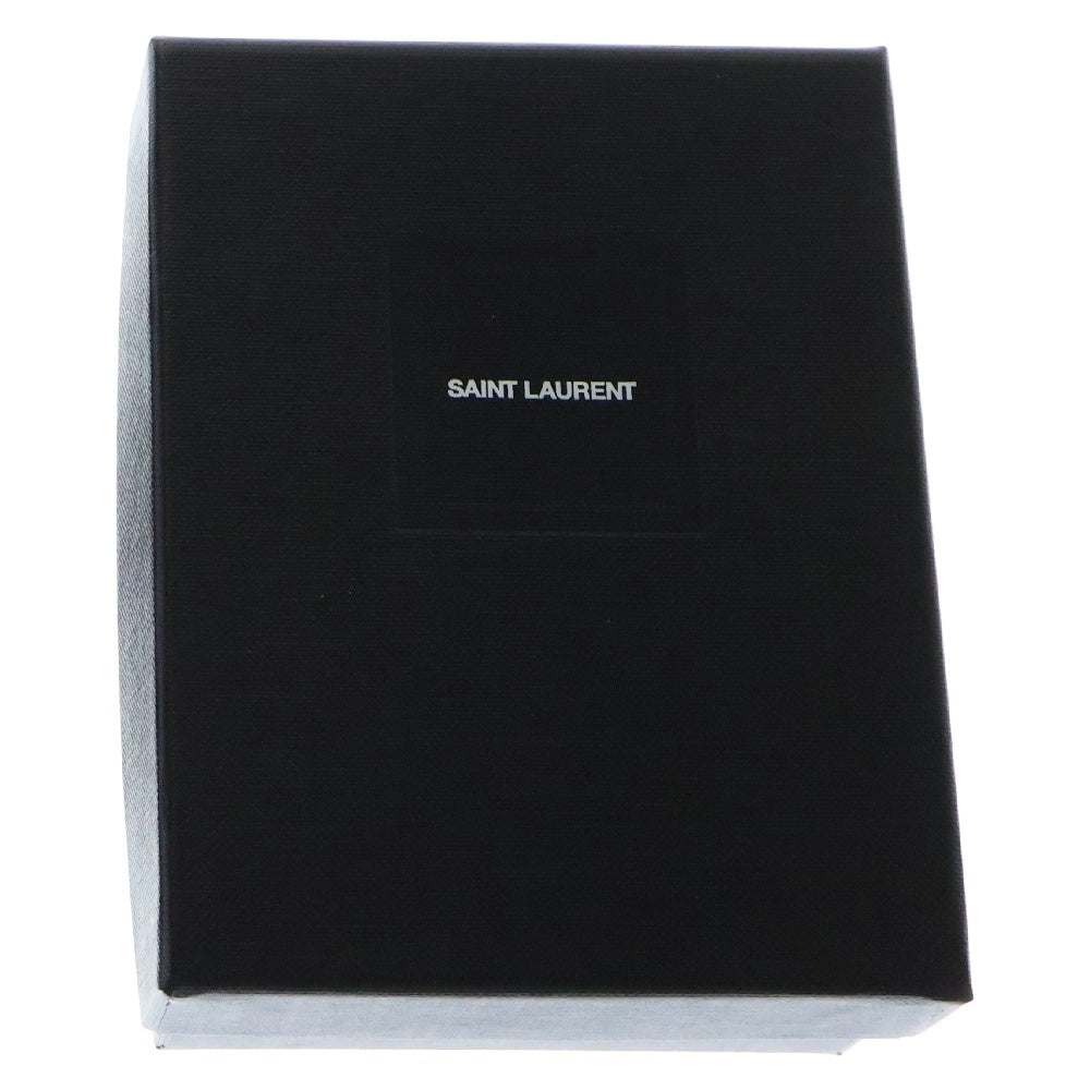 YVES SAINT LAURENT(イヴサンローラン) タイニーウォレット モノグラム グレインド プードルエンボスレザー コンパクト 三つ折り財布 カードケース コインパース モノグラム グレー 647267