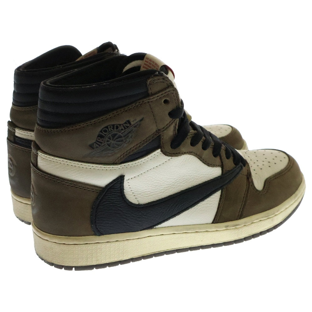 NIKE(ナイキ) ×TRAVIS SCOTT AIR JORDAN 1 RETRO HIGH OG TS SP トラヴィススコット エアジョーダン1 レトロ ハイカットスニーカー ブラウン US9/27.0cm CD4487-100