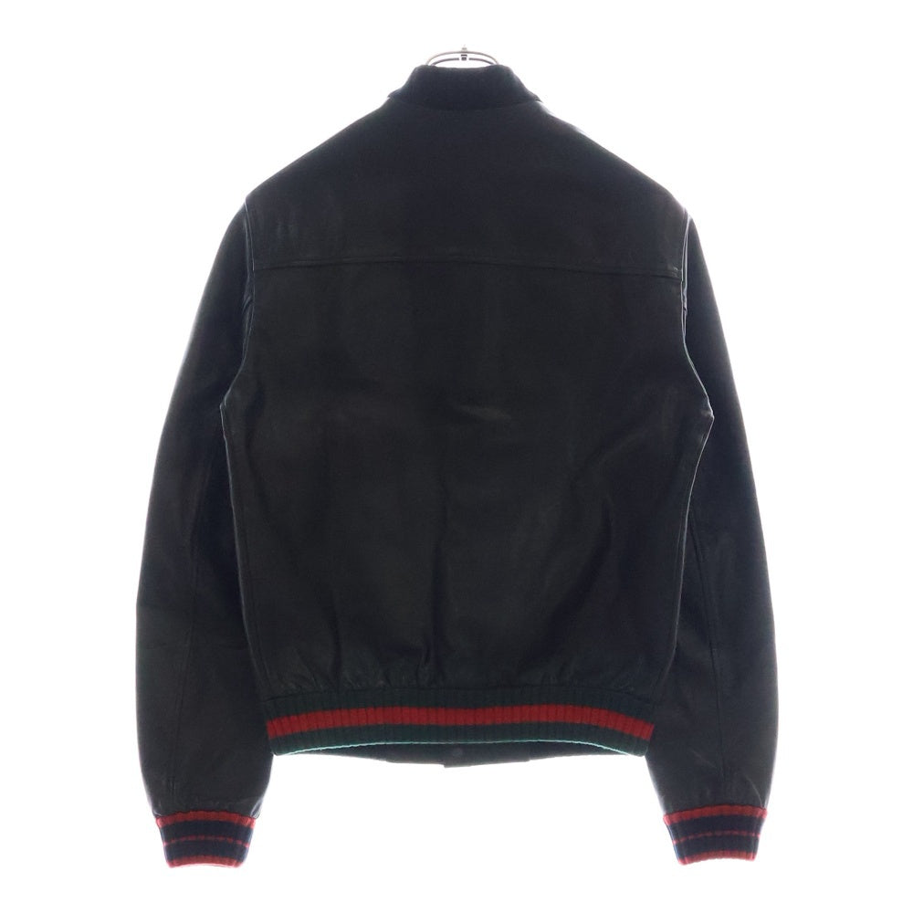 GUCCI(グッチ) フロント ワッペン レザージャケット ブラック 408376-XG134