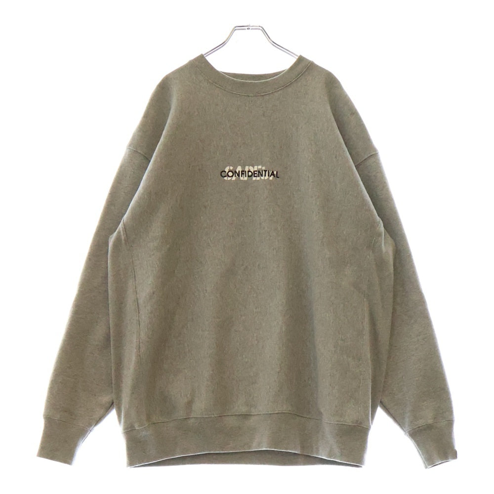SAPEur(サプール) JUST IMAGINE THE FUTURE DoTMAN CREWWNECK SWEAT ロゴプリント クルーネックスウェットトレーナー グレー