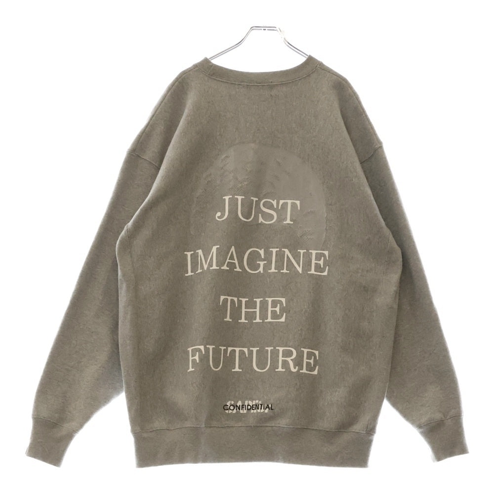 SAPEur(サプール) JUST IMAGINE THE FUTURE DoTMAN CREWWNECK SWEAT ロゴプリント クルーネックスウェットトレーナー グレー