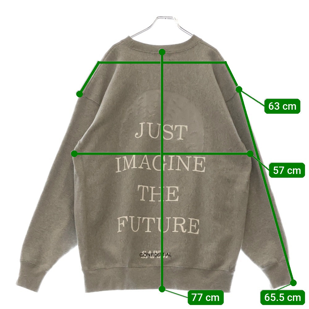 SAPEur(サプール) JUST IMAGINE THE FUTURE DoTMAN CREWWNECK SWEAT ロゴプリント クルーネックスウェットトレーナー グレー