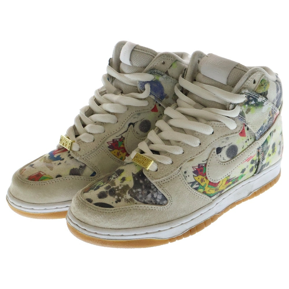 NIKE(ナイキ) ×SUPREME DUNK HIGH RAMMELLZEE シュプリーム ダンク ラメルジー ハイカットスニーカー ベージュ US7.5/24.5cm FD8779-100 レディース