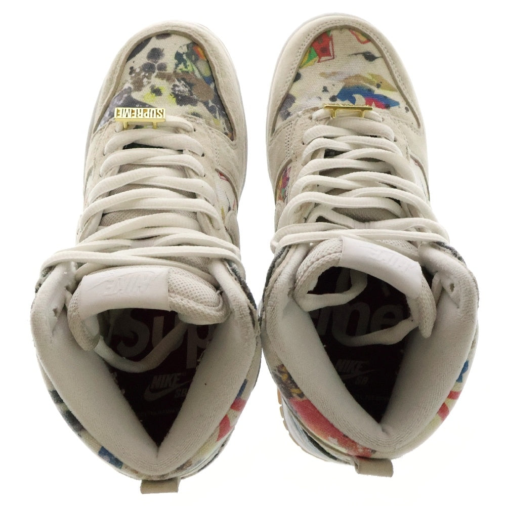 NIKE(ナイキ) ×SUPREME DUNK HIGH RAMMELLZEE シュプリーム ダンク ラメルジー ハイカットスニーカー ベージュ US7.5/24.5cm FD8779-100 レディース
