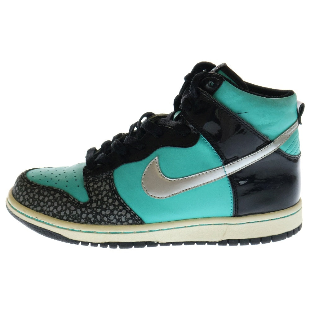 NIKE(ナイキ) 【観賞用 2010年製】DUNK HIGH GS Black Retro Silver ダンクハイ ティファニーブルー US6Y/24cm 308319-401 レディース