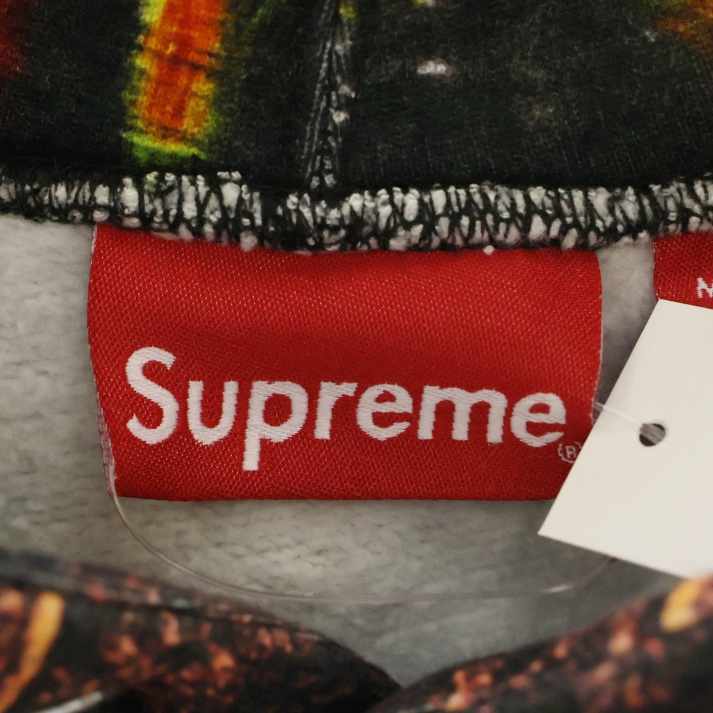 SUPREME(シュプリーム) 22SS East Broadway Hooded Sweatshirt イースト ブロードウェイ 総柄 プルオーバースウェットパーカー フーディ ブラック
