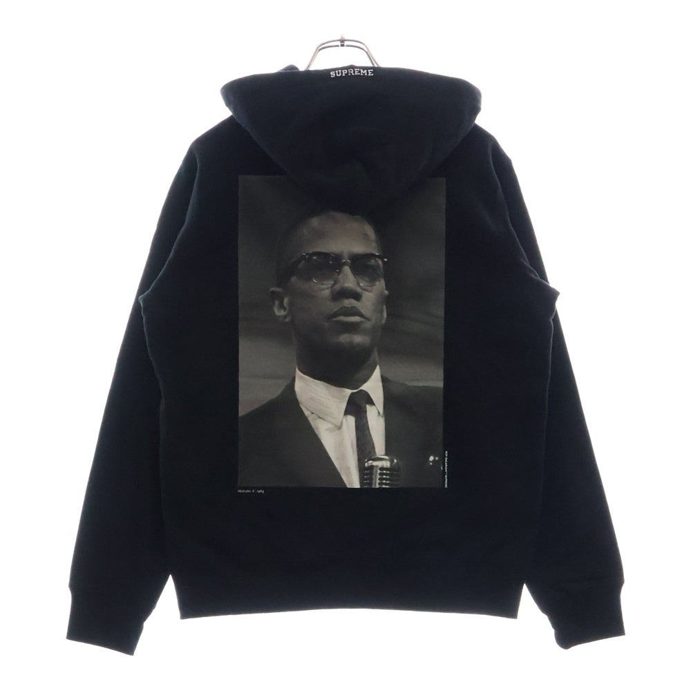 SUPREME(シュプリーム) 22SS ×Roy DeCarava Malcolm Hooded Sweatshirt ロイ デカラヴァ マルコメ バックプリント プルオーバースウェットパーカー フーディ ブラック