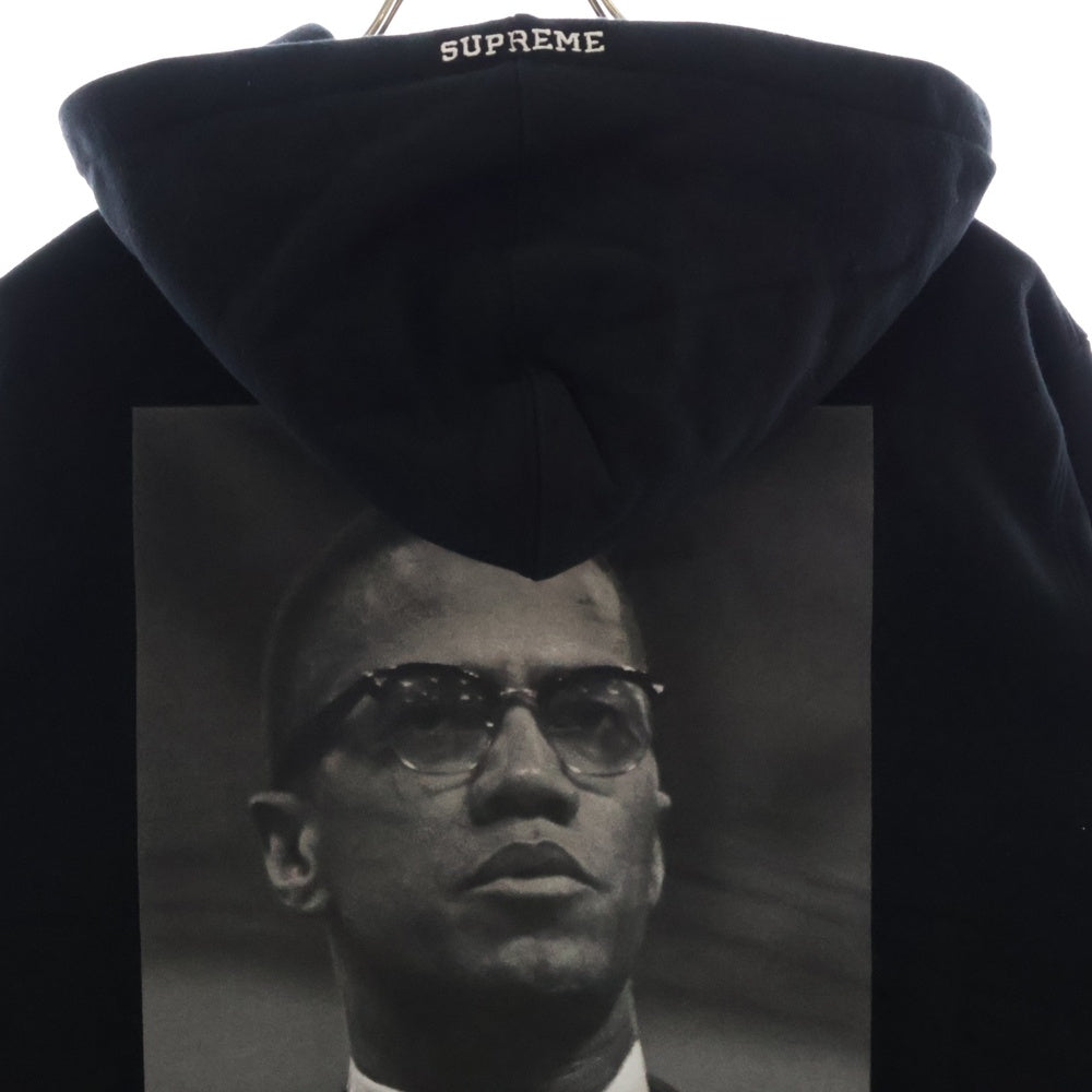SUPREME(シュプリーム) 22SS ×Roy DeCarava Malcolm Hooded Sweatshirt ロイ デカラヴァ マルコメ バックプリント プルオーバースウェットパーカー フーディ ブラック