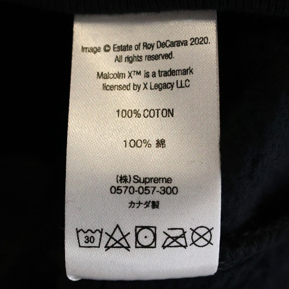 SUPREME(シュプリーム) 22SS ×Roy DeCarava Malcolm Hooded Sweatshirt ロイ デカラヴァ マルコメ バックプリント プルオーバースウェットパーカー フーディ ブラック
