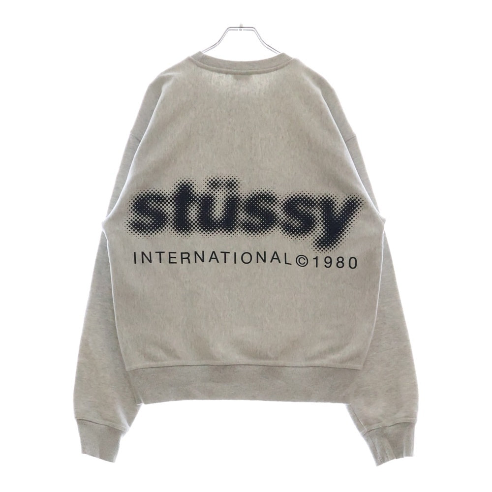 STUSSY(ステューシー) 23AW BLUR CREW ブラー クルーネック スウェットトレーナー ライトグレー