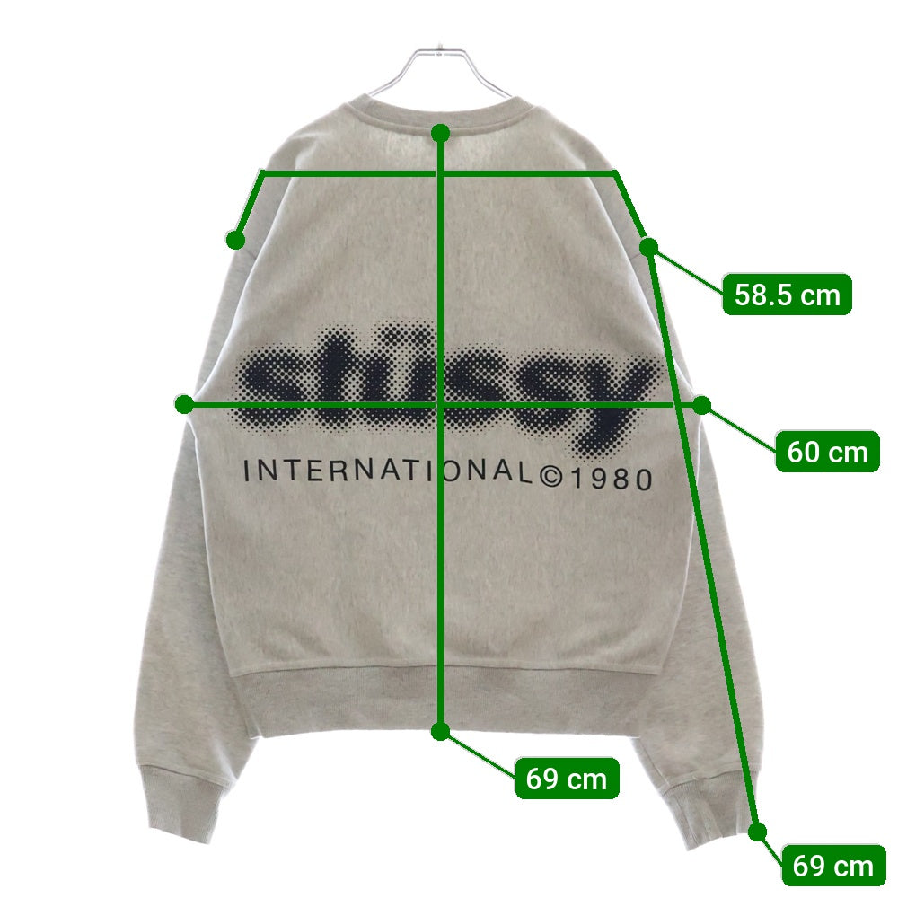 STUSSY(ステューシー) 23AW BLUR CREW ブラー クルーネック スウェットトレーナー ライトグレー
