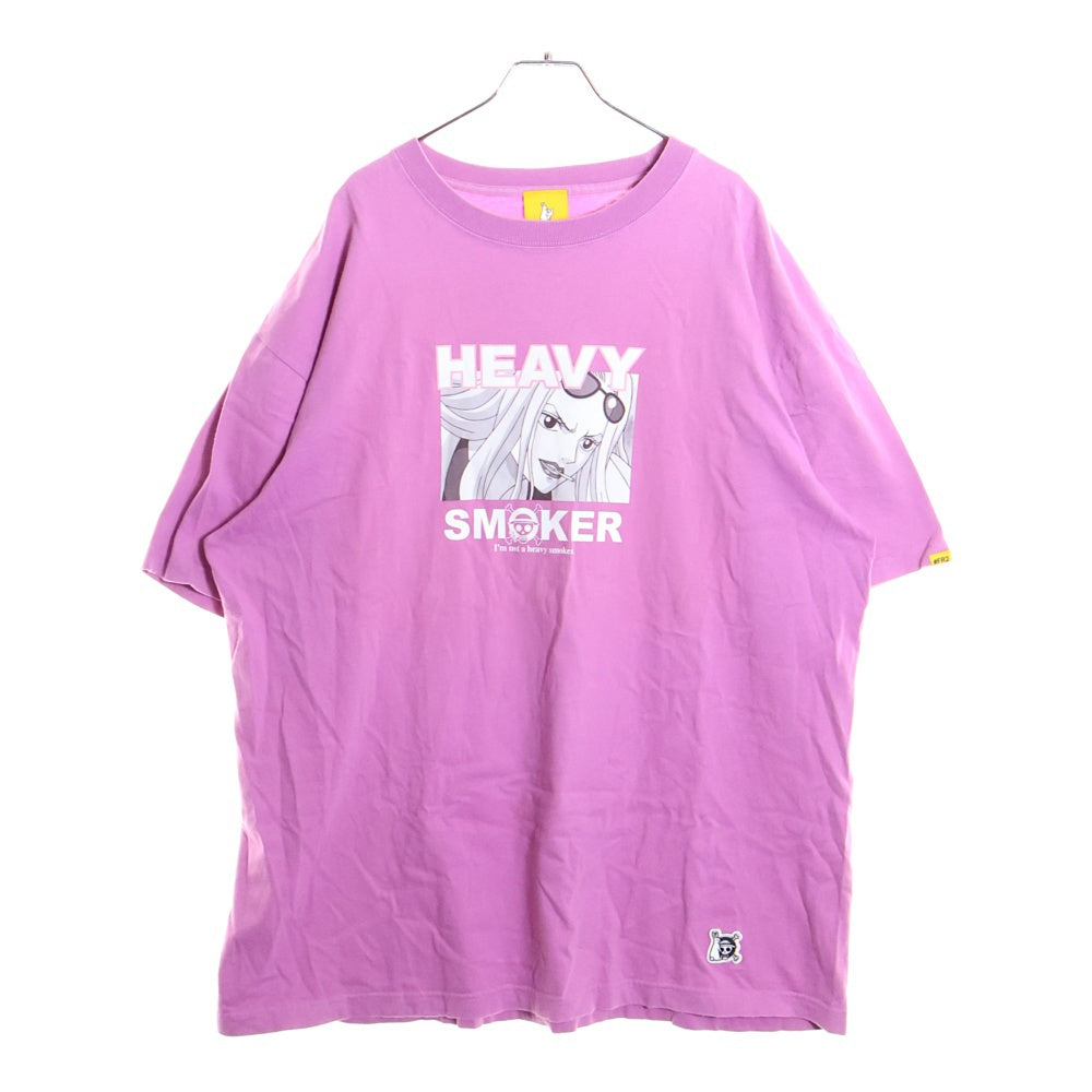 FR2(エフアールツー) ×ONE PIECE HEAVY SMOKER ワンピース フロントプリント クルーネック 半袖Tシャツ パープル