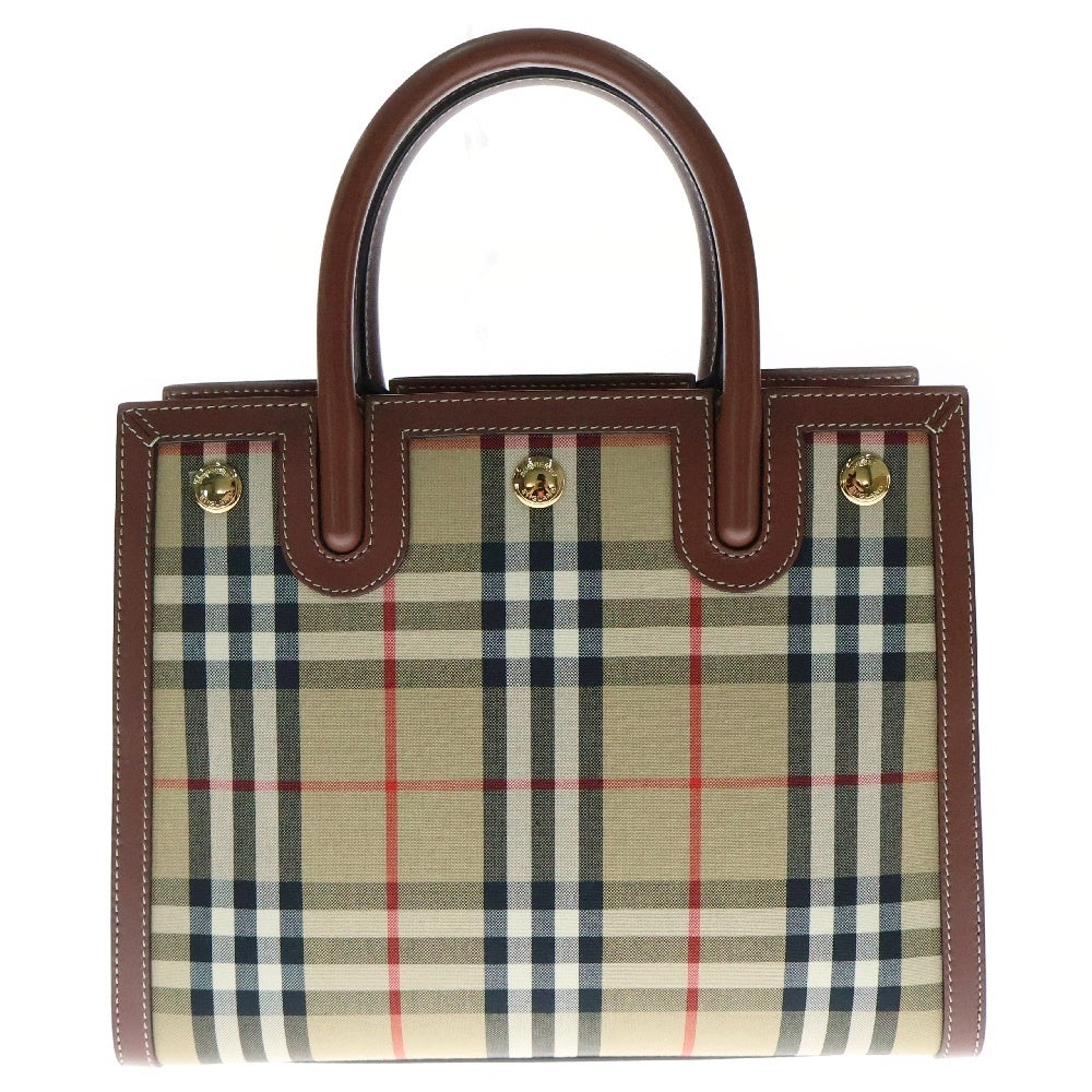 BURBERRY(バーバリー) TITLE MINI 2WAY タイトルミニ ノバチェック トート ハンドバッグ ショルダー クロスボディ ブラウン 8025267