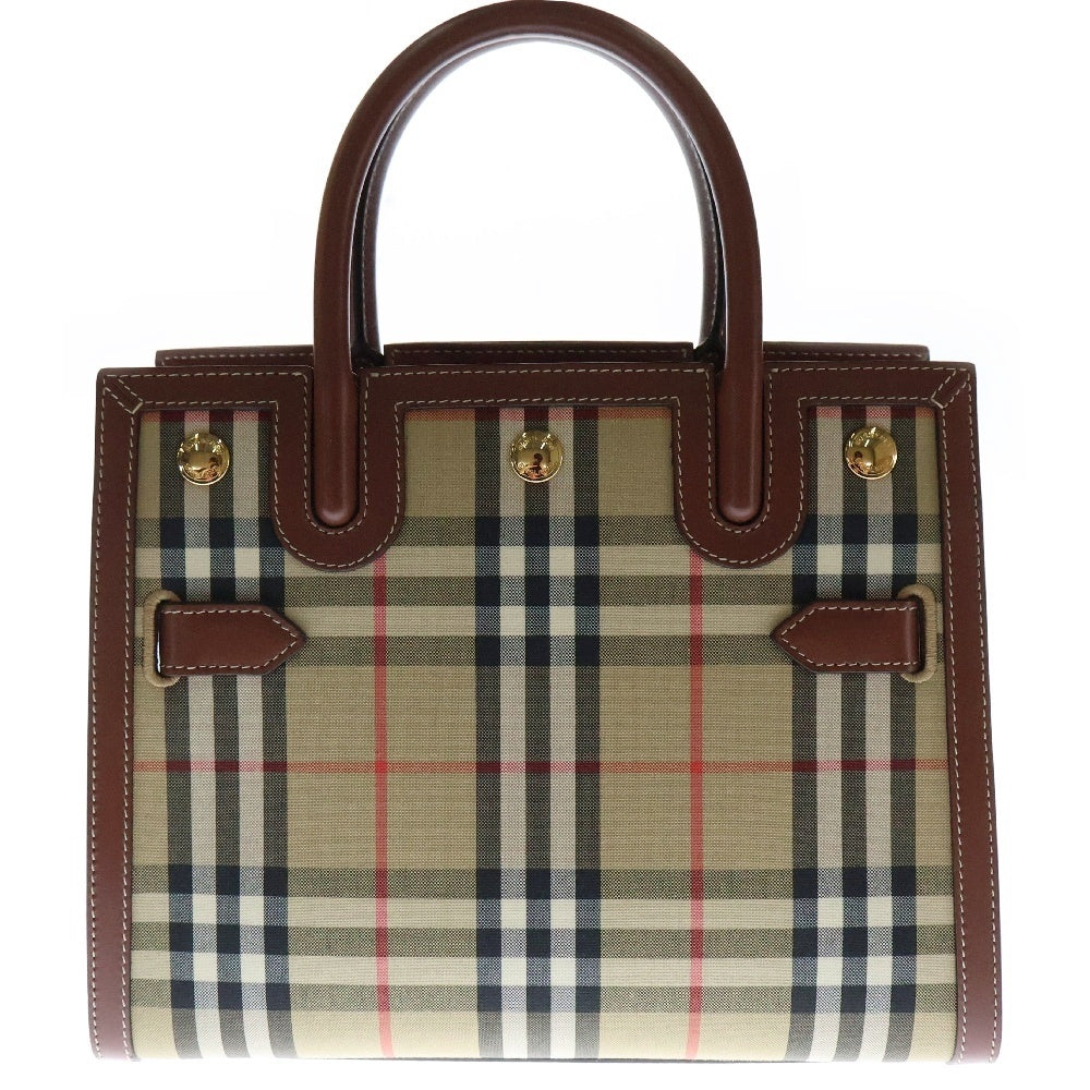 BURBERRY(バーバリー) TITLE MINI 2WAY タイトルミニ ノバチェック トート ハンドバッグ ショルダー クロスボディ ブラウン 8025267