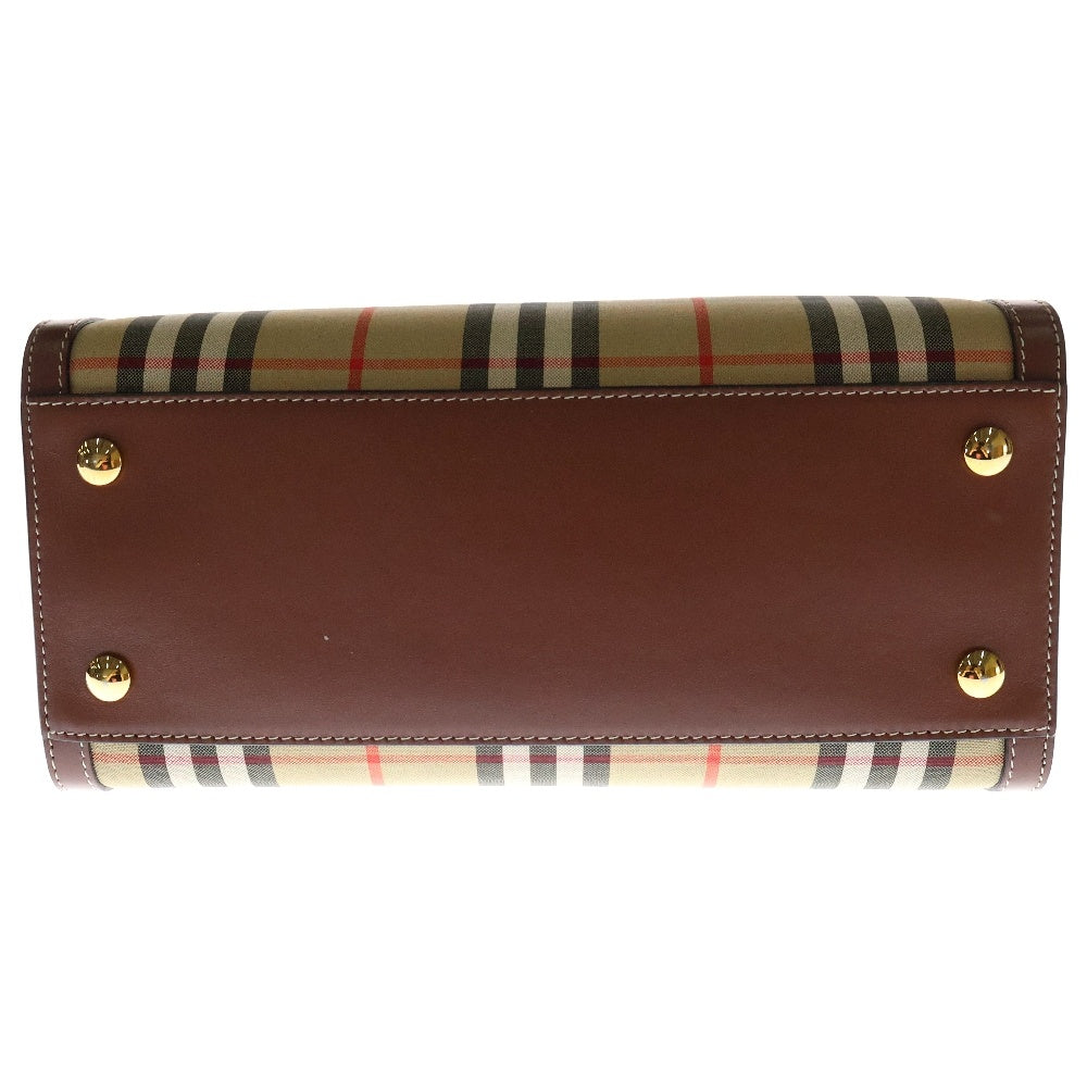 BURBERRY(バーバリー) TITLE MINI 2WAY タイトルミニ ノバチェック トート ハンドバッグ ショルダー クロスボディ ブラウン 8025267