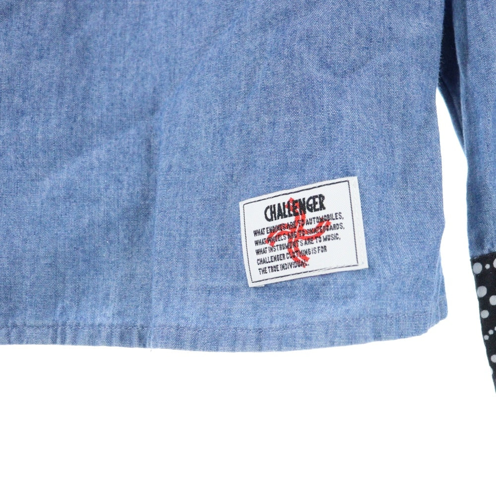 CHALLENGER(チャレンジャー) 22SS BANDANA REMAKE SHIRT バンダナ リメイク 長袖シャツ インディゴ CLG-SH010-013