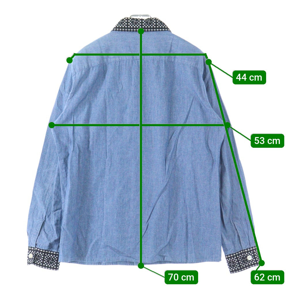 CHALLENGER(チャレンジャー) 22SS BANDANA REMAKE SHIRT バンダナ リメイク 長袖シャツ インディゴ CLG-SH010-013