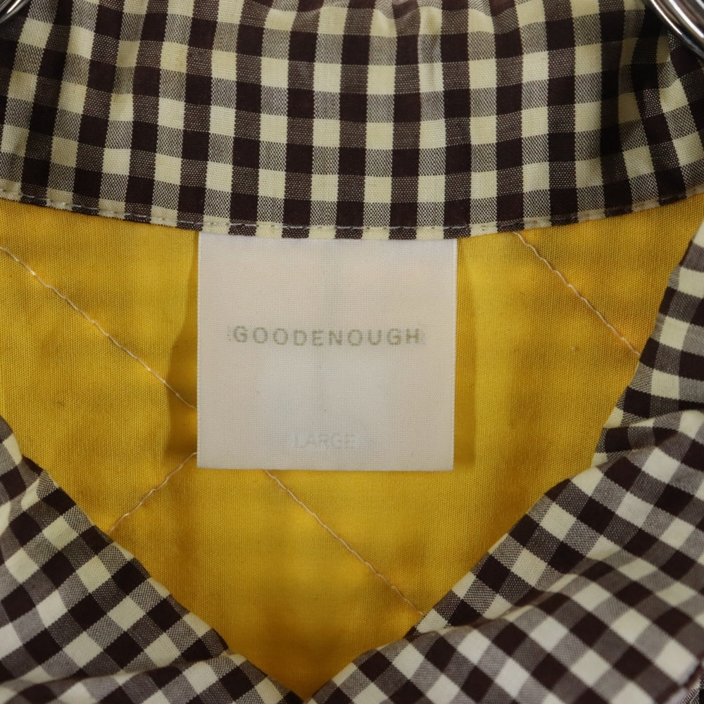 GOODENOUGH(グッドイナフ) 長袖コットンポリエステルチェックシャツ ホワイト/ブラック/イエロー