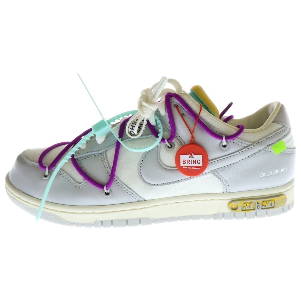NIKE(ナイキ) ×OFF-WHITE DUNK LOW 1 OF 50 21 オフホワイト ダンク ローカットスニーカー ホワイト/グレー US11/29cm DM1602-100