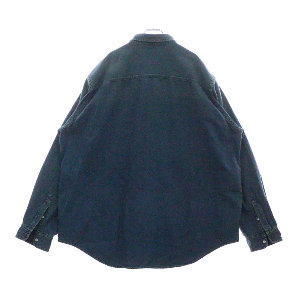 BALENCIAGA(バレンシアガ) 20SS Denim Long Sleeves Plain Cotton Logo Luxury Shirts デニムロングスリーブプレインコットンロゴラグジュアリーシャツ インディゴ 600280 TYE24
