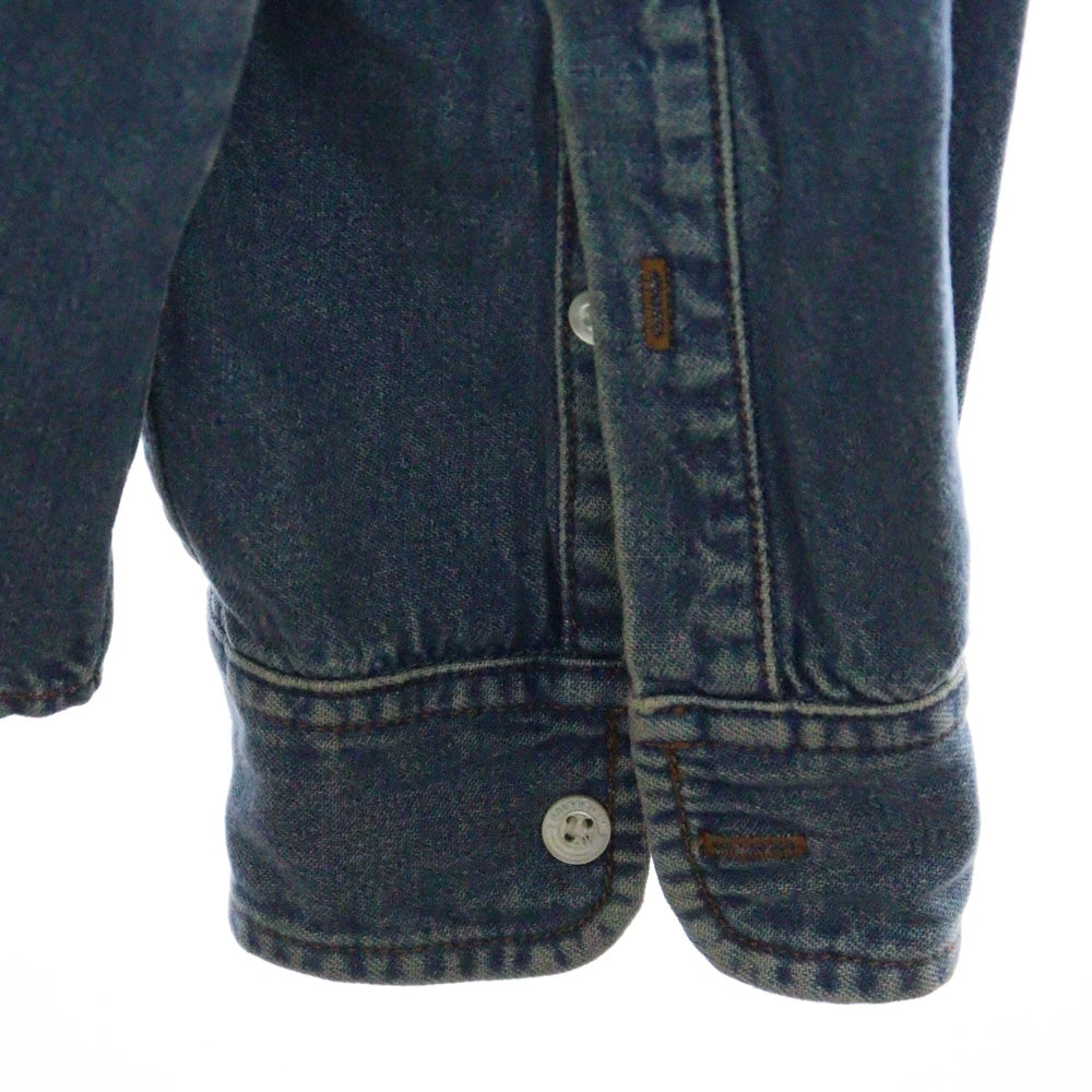 BALENCIAGA(バレンシアガ) 20SS Denim Long Sleeves Plain Cotton Logo Luxury Shirts デニムロングスリーブプレインコットンロゴラグジュアリーシャツ インディゴ 600280 TYE24