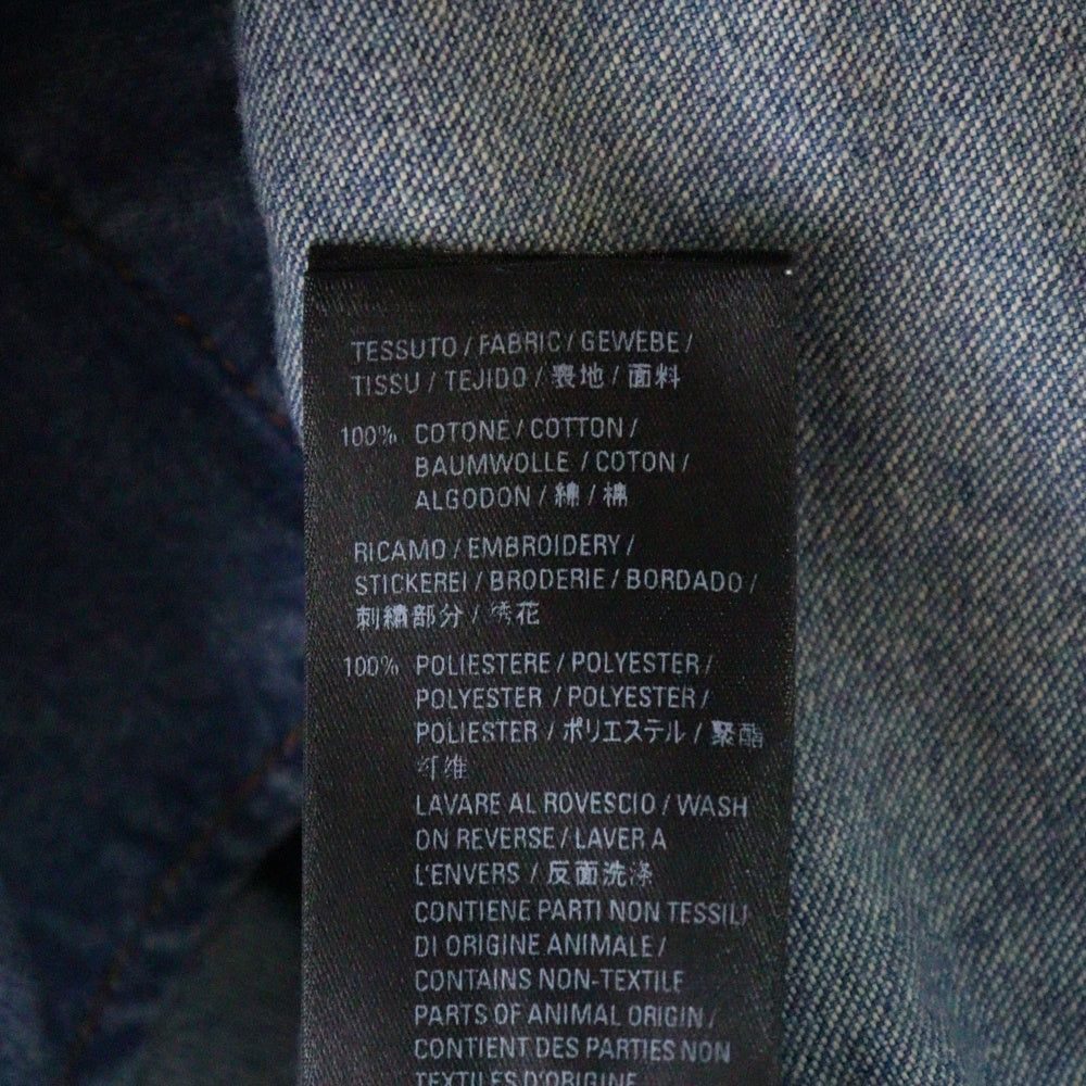 BALENCIAGA(バレンシアガ) 20SS Denim Long Sleeves Plain Cotton Logo Luxury Shirts デニムロングスリーブプレインコットンロゴラグジュアリーシャツ インディゴ 600280 TYE24