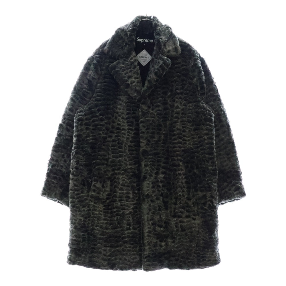 SUPREME(シュプリーム) 23SS Croc Faux Fur Overcoat GORE-TEX クロコ柄 フェイクファー オーバーコート ロングコート ゴアテックス グレー