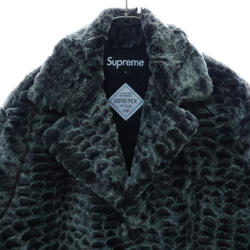 SUPREME(シュプリーム) 23SS Croc Faux Fur Overcoat GORE-TEX クロコ柄 フェイクファー オーバーコート ロングコート ゴアテックス グレー