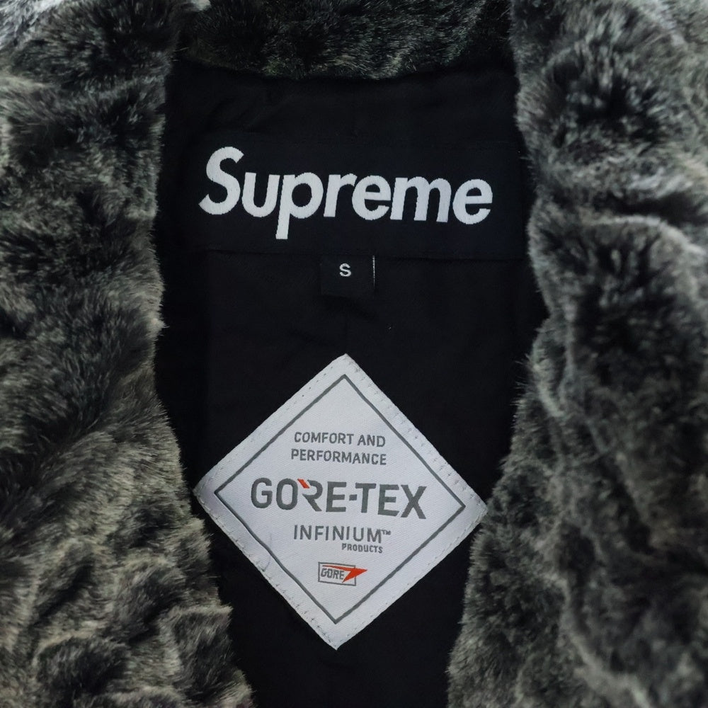 SUPREME(シュプリーム) 23SS Croc Faux Fur Overcoat GORE-TEX クロコ柄 フェイクファー オーバーコート ロングコート ゴアテックス グレー