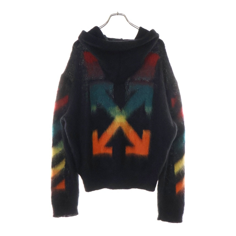 OFF-WHITE(オフホワイト) 20SS Mohair Zip Up Cardigan フード付き モヘア ジップアップカーディガン ブラック OMHA073E20KNI001