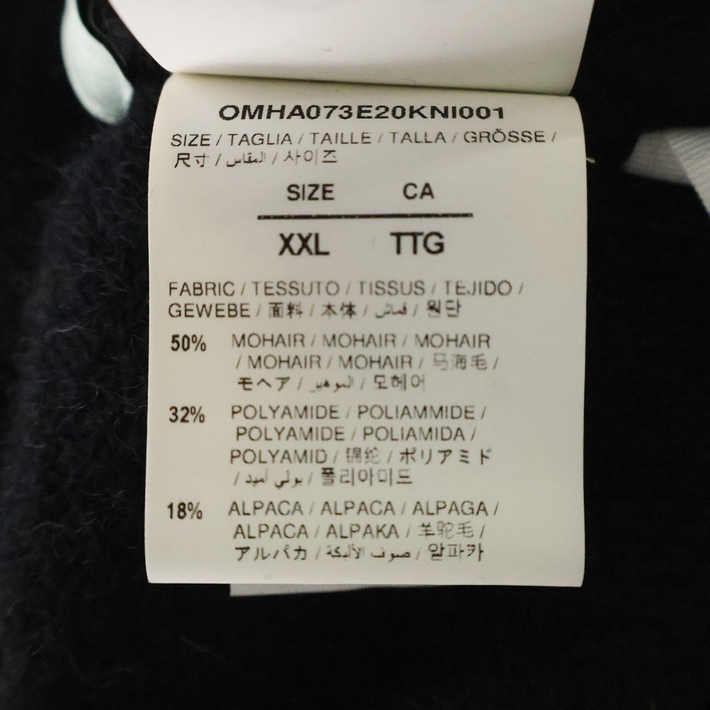 OFF-WHITE(オフホワイト) 20SS Mohair Zip Up Cardigan フード付き モヘア ジップアップカーディガン ブラック OMHA073E20KNI001