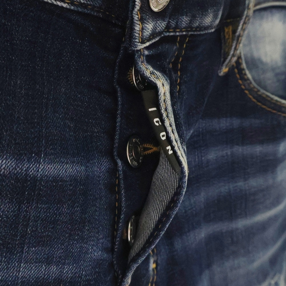 DSQUARED2(ディースクエアード) 24AW ICON Regular Jean アイコン ダメージ加工 レギュラー デニムパンツ ジーンズ インディゴS79LA0084 S30664