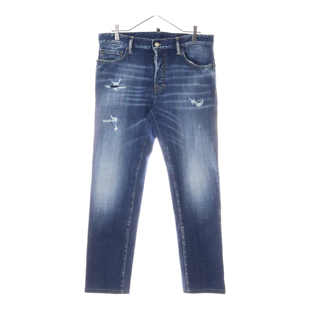 DSQUARED2(ディースクエアード) 24AW ICON Regular Jean アイコン ダメージ加工 レギュラー デニムパンツ ジーンズ インディゴS79LA0084 S30664