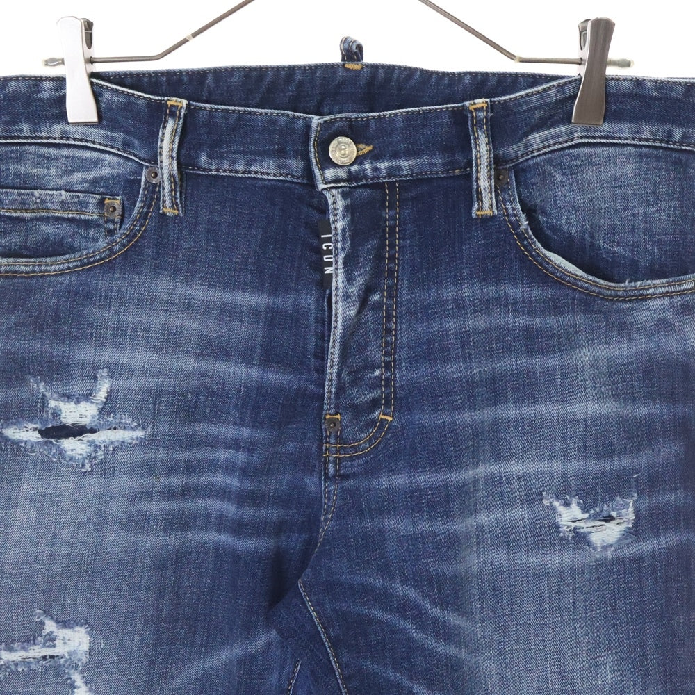 DSQUARED2(ディースクエアード) 24AW ICON Regular Jean アイコン ダメージ加工 レギュラー デニムパンツ ジーンズ インディゴS79LA0084 S30664