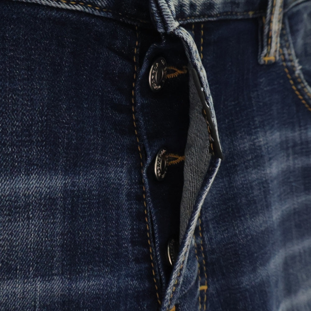 DSQUARED2(ディースクエアード) 24AW ICON Regular Jean アイコン ダメージ加工 レギュラー デニムパンツ ジーンズ インディゴS79LA0084 S30664