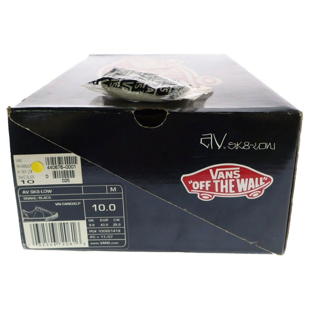VANS(ヴァンズ) AV SK8-LOW SNAKE/BLACK スケート スネークスキン スエード ローカットスニーカー ブラック US10/28cm VN-0ANQXLP