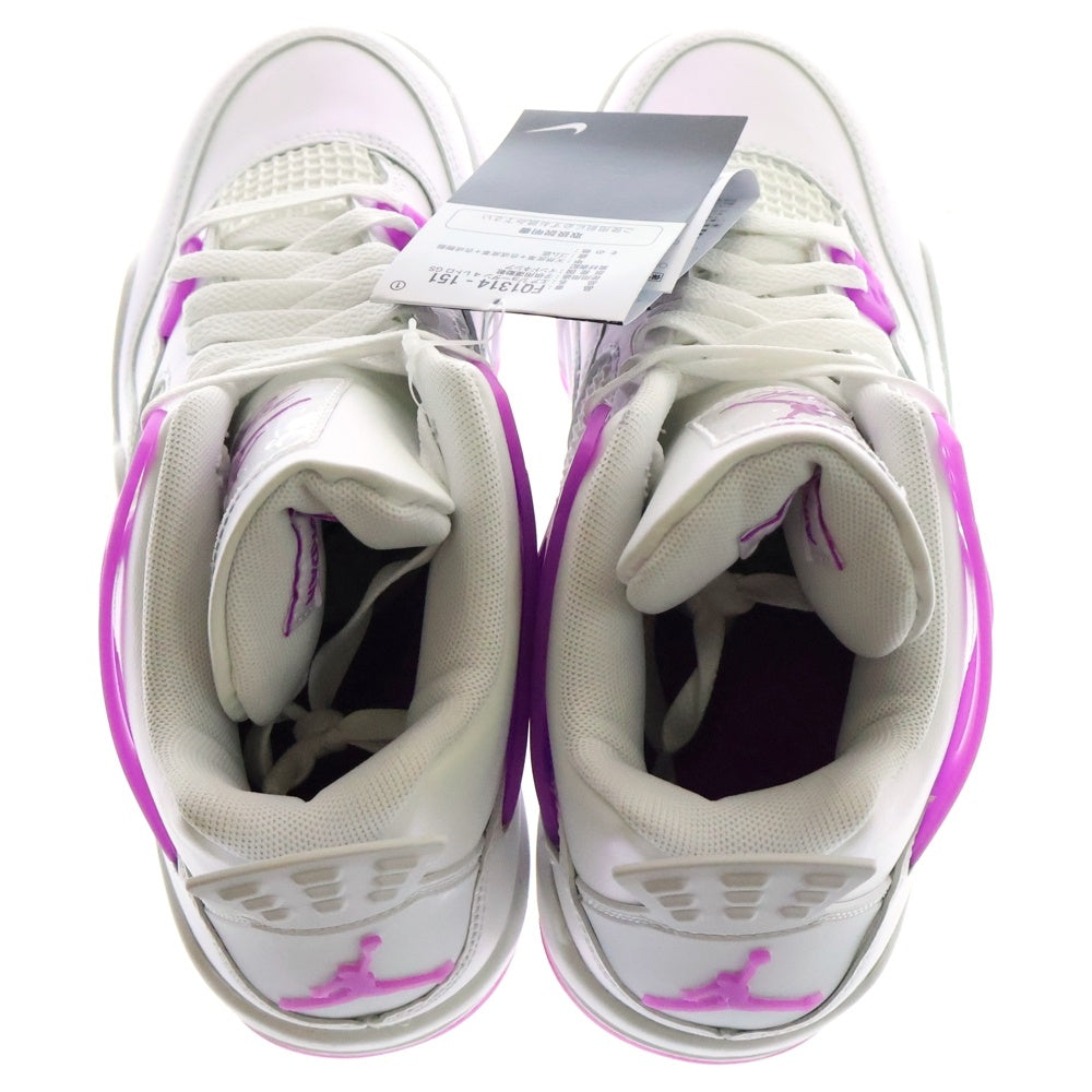 NIKE(ナイキ) AIR JORDAN 4 RETRO GS HYPER VIOLET エアジョーダン4 ハイパーヴァイオレット ローカットスニーカー ホワイト/パープル US7/25cm FQ1314-151 レディース