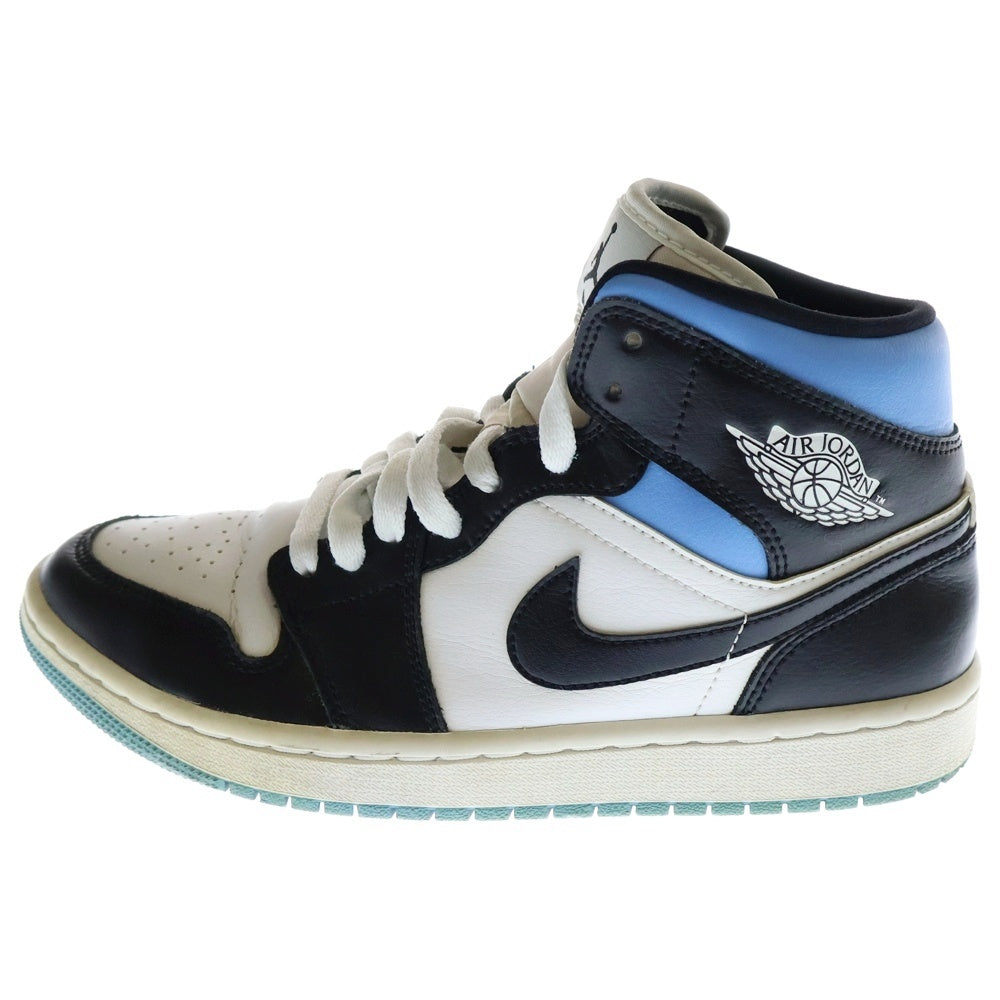NIKE(ナイキ) WMNS AIR JORDAN 1 MID UNIVERSITY ウィメンズ エアジョーダン 1 ユニバースティブルー ミッドカットスニーカー ブルー US7.5/24.5cm BQ6472-102 レディース