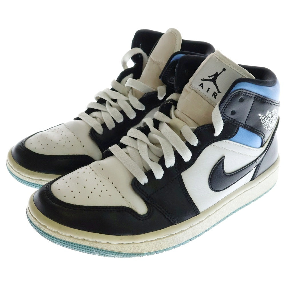 NIKE(ナイキ) WMNS AIR JORDAN 1 MID UNIVERSITY ウィメンズ エアジョーダン 1 ユニバースティブルー ミッドカットスニーカー ブルー US7.5/24.5cm BQ6472-102 レディース
