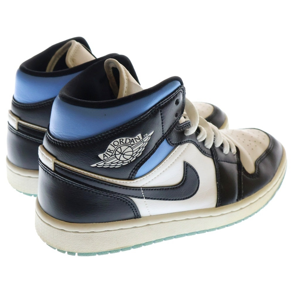 NIKE(ナイキ) WMNS AIR JORDAN 1 MID UNIVERSITY ウィメンズ エアジョーダン 1 ユニバースティブルー ミッドカットスニーカー ブルー US7.5/24.5cm BQ6472-102 レディース