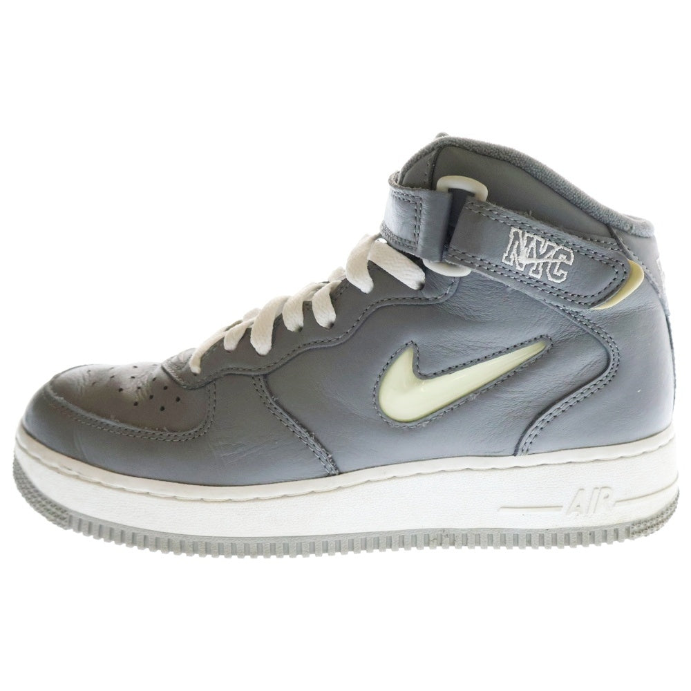 NIKE(ナイキ) AIR FORCE 1 MID QS NYC COOL GREY エアフォース1 ニューヨーク ミッドカットスニーカー グレー US8/25cm DH5622-001 レディース